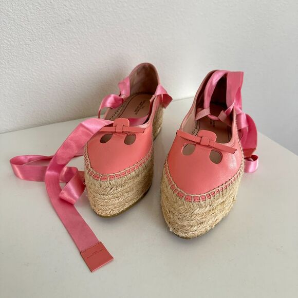 Marc Jacobs The Mouse Espadrille Point Toe Pink Platform Ankle Straps EU 35 US 5 - Picture 2 of 13